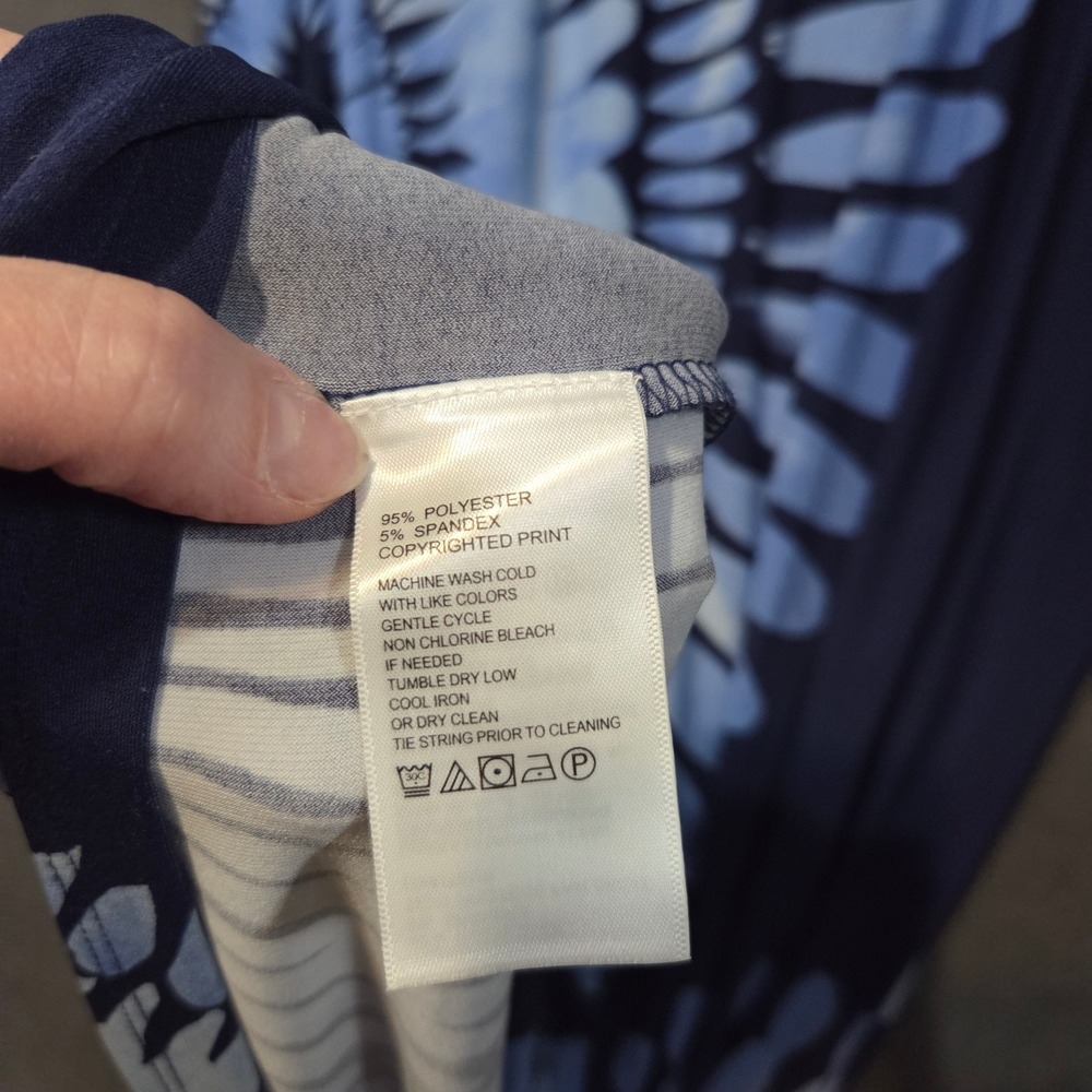 Tommy Bahama Maxi Dress Womens Small Blue Tie Dye Sunburst Sleeveless Halter - Picture 4 of 8